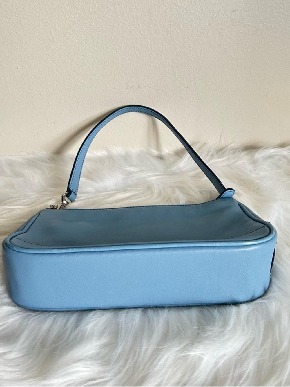 Coach Light Blue Leather Small Baguette Shoulder Bag 7785 Vintage Y2K - Picture 3 of 9